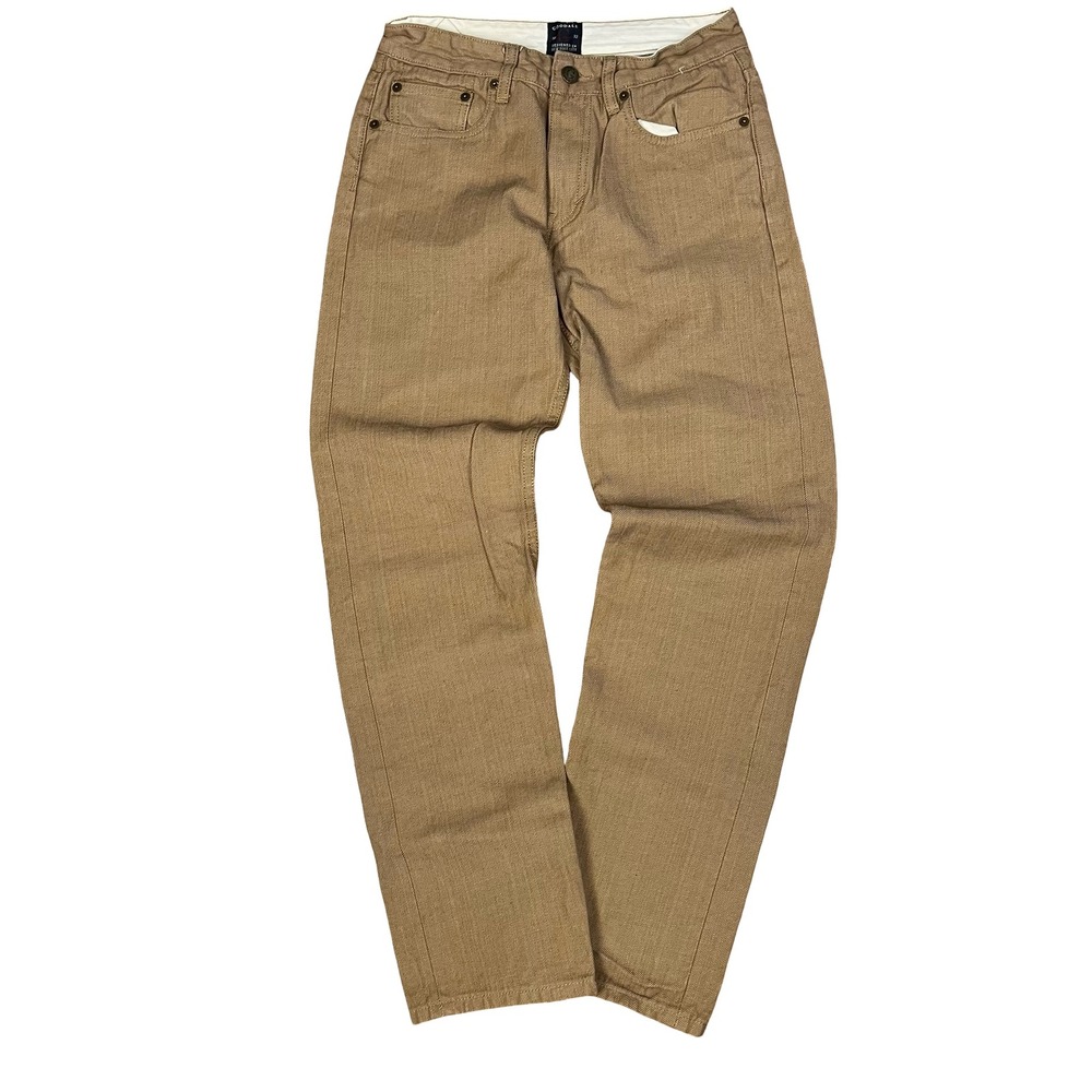 Goodale Mens Tailored Slim Khaki Pants Tan 100% Cotton 30x32 NYC Design
